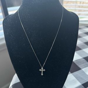 1.5 CT 10K diamond cross necklace